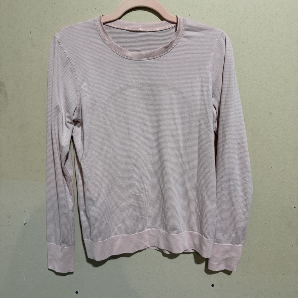 Lululemon Swiftly Tech Long Sleeve 2.0 Race Length Pink Stripe Size 8